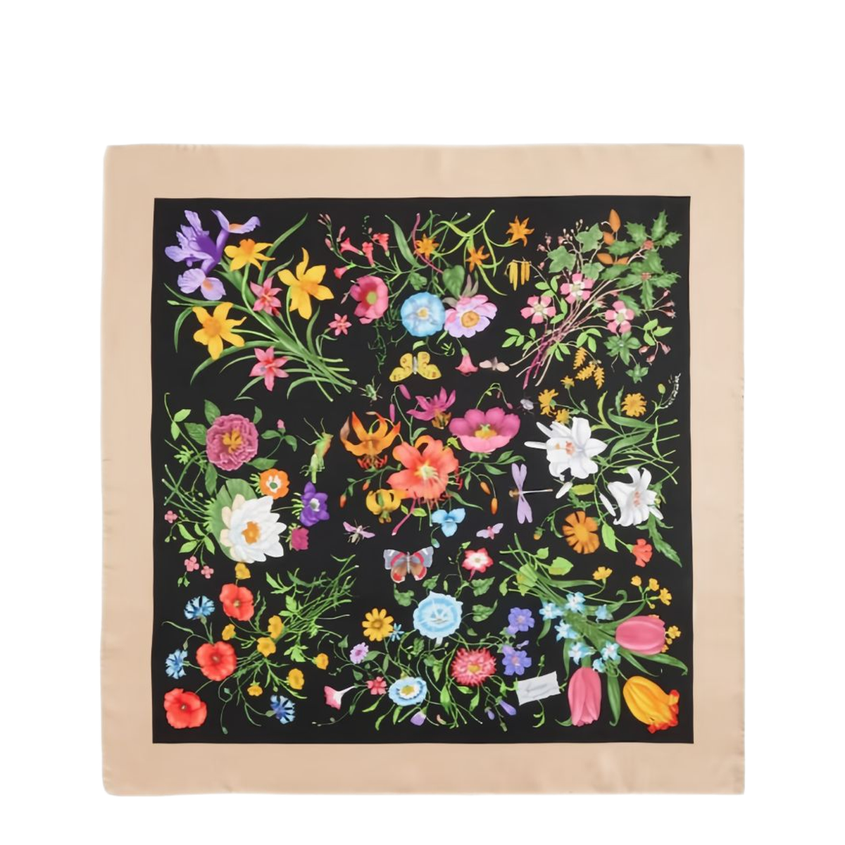 MAYFEYR - Gucci - Beige Flora Print Silk Scarf - 8234863G0011079