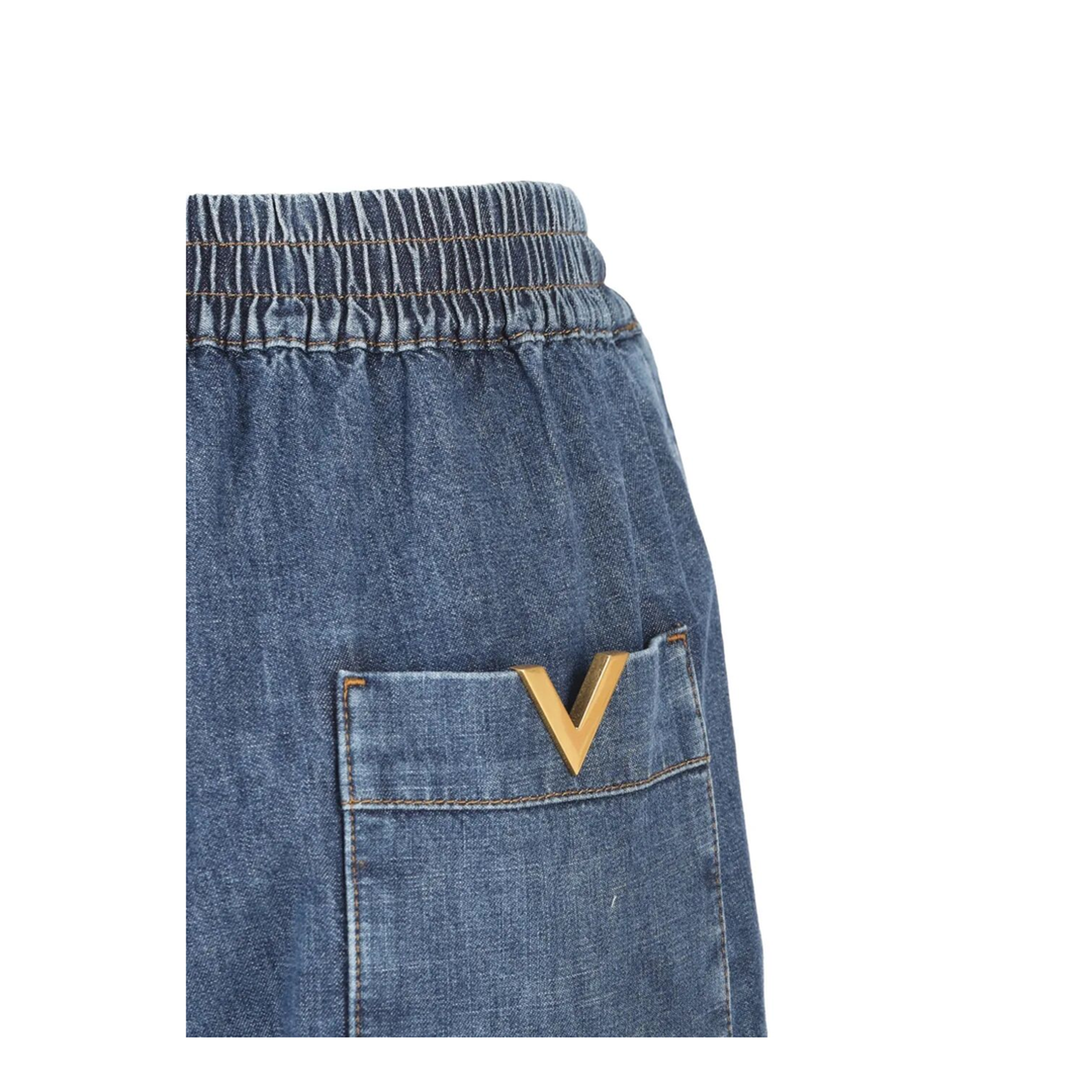 Tassel-Detail Wide-Leg Jeans