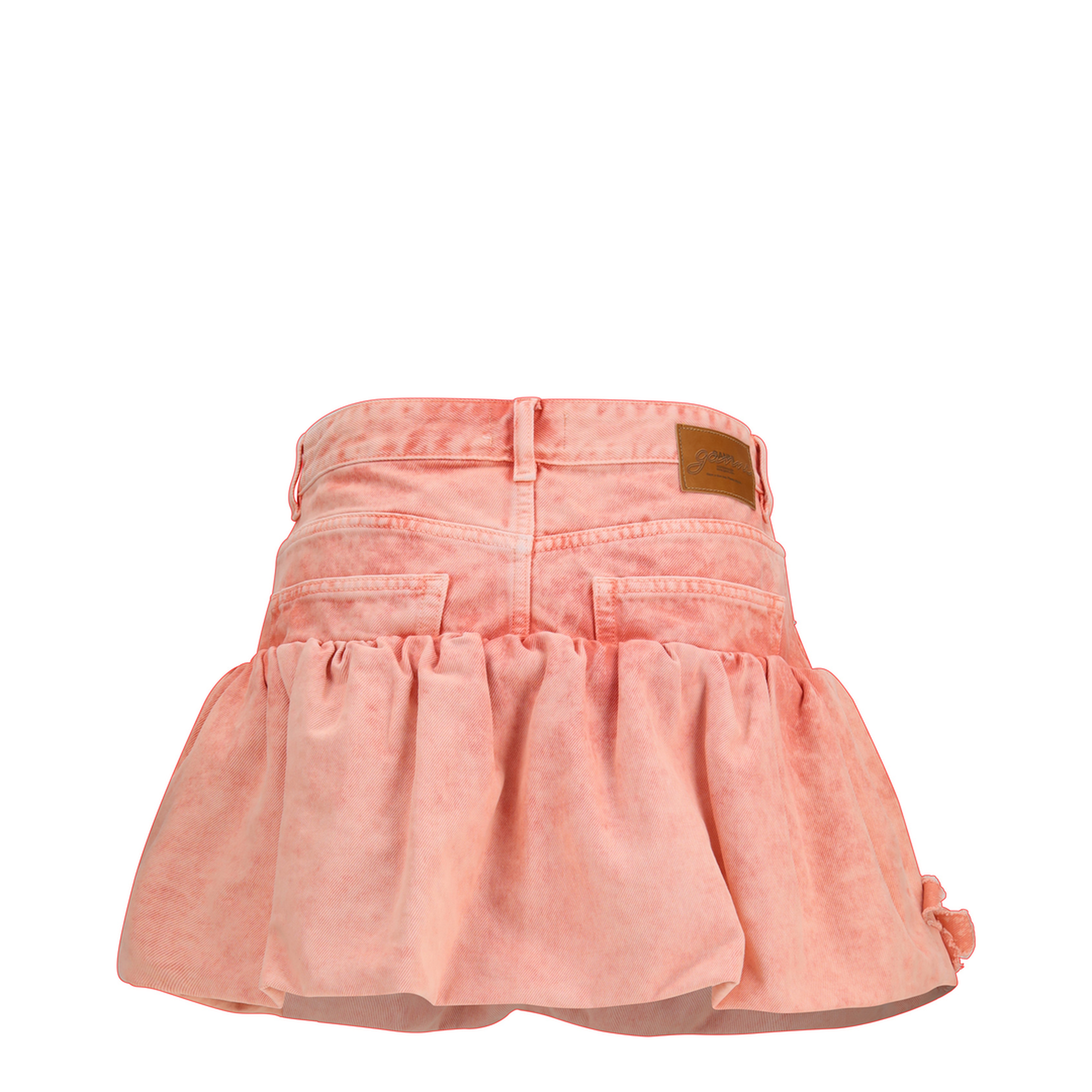 MAYFEYR - Ganni - Mini Bubble Skirt In Denim With Appliqué Roses - A1090182