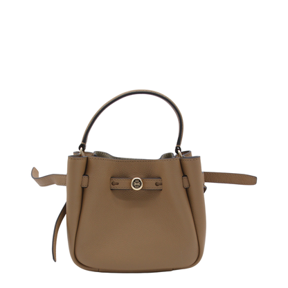 Romy Mini Pebbled Leather Crossbody Bag - Tiramisu