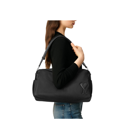 Black Nylon Canvas Large Marcel Backpack
