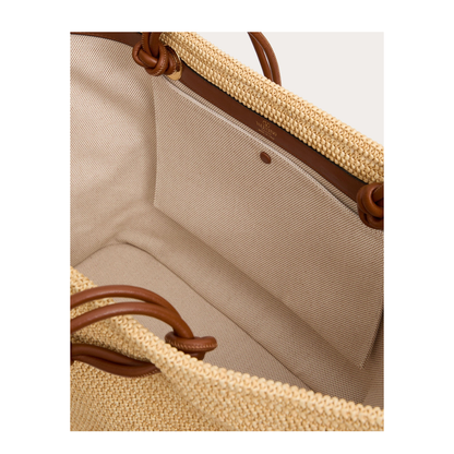 Golden Leather Bag with Sequins and Crystals