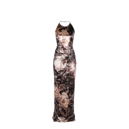 Long Printed Chenille Dress