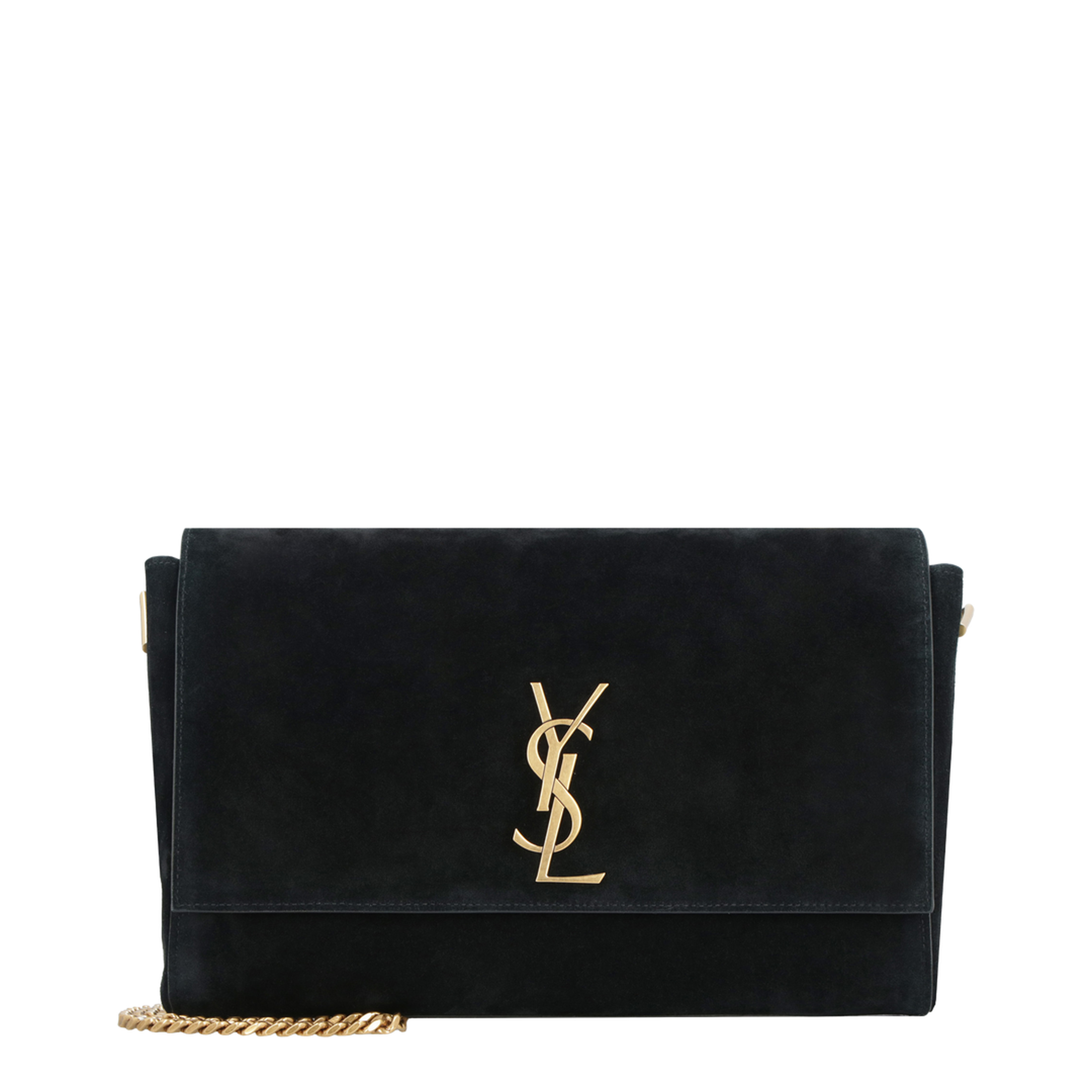 Kate Medium Suede Shoulder Bags - Black