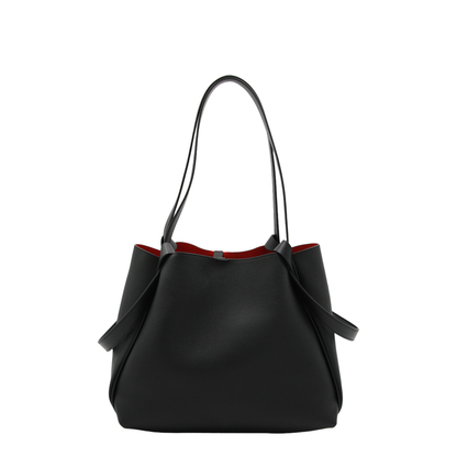 Bettina Small Grained Calf Leather Tote - Black