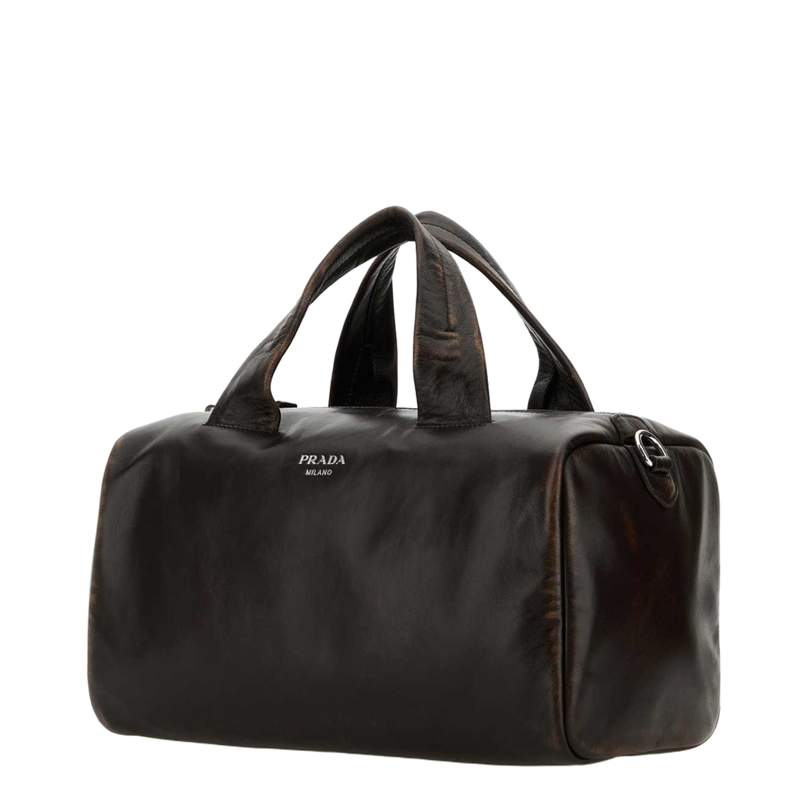 Dark Brown Small Nappa Leather Duffle Bag