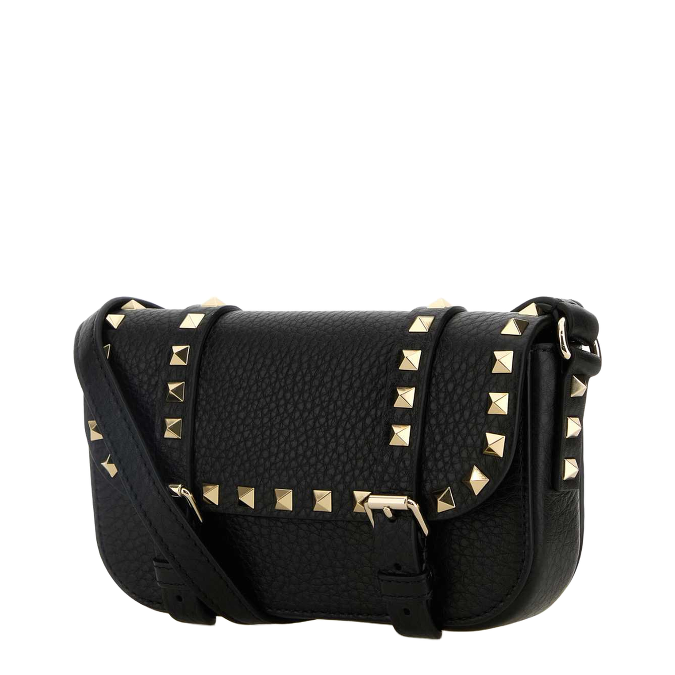 MAYFEYR - Valentino - Rockstud Black Leather Crossbody Bag - 6W2P0AI6VSH0NO