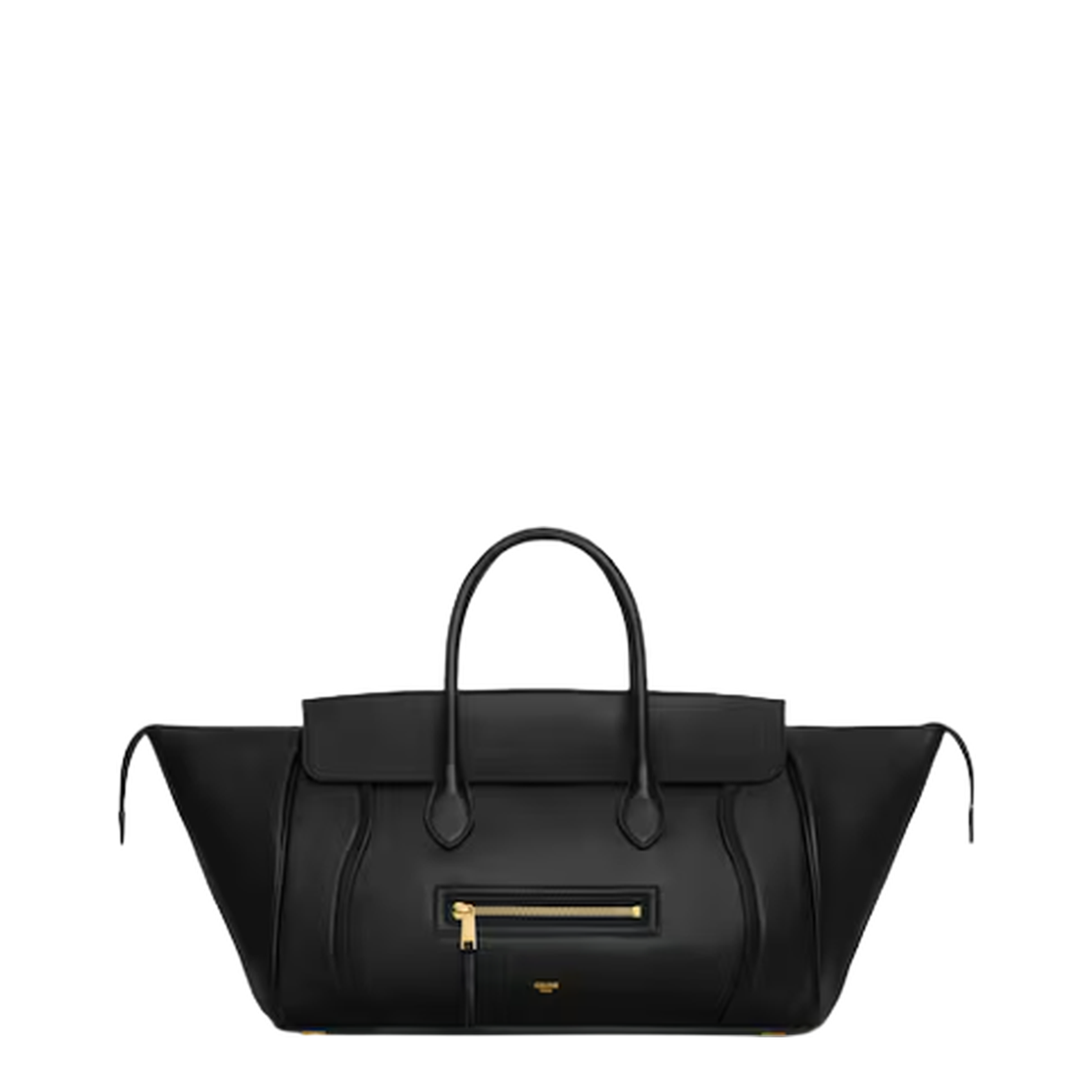 Medium Luggage Leather Bag Black