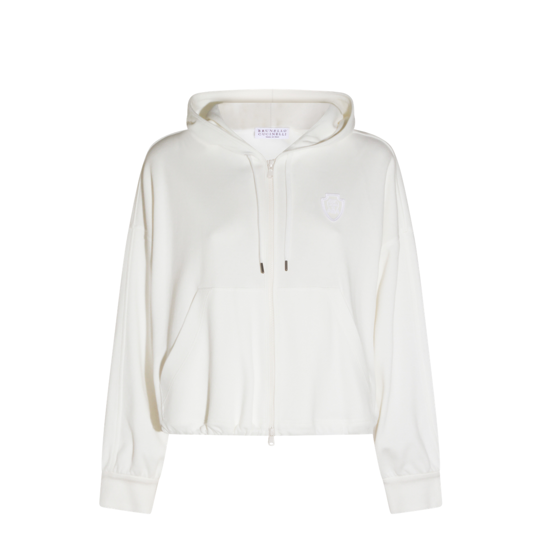 Hooded Zip-Up Sweatshirt in Technical Cotton Jersey