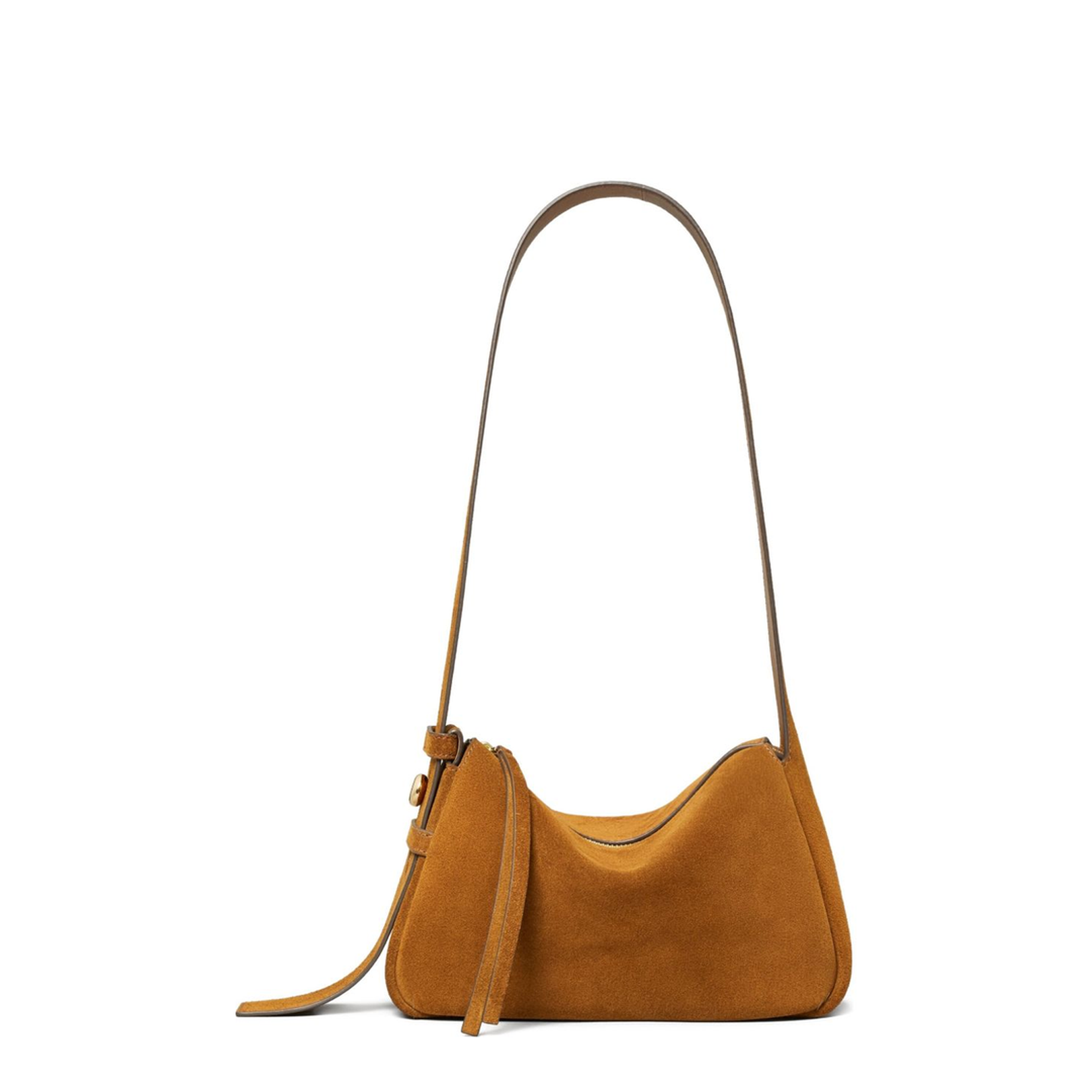 Romy Suede Leather Shoulder Bag in Brown