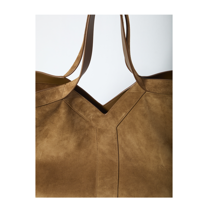 Y Small Suede Calfskin Tote - Brown