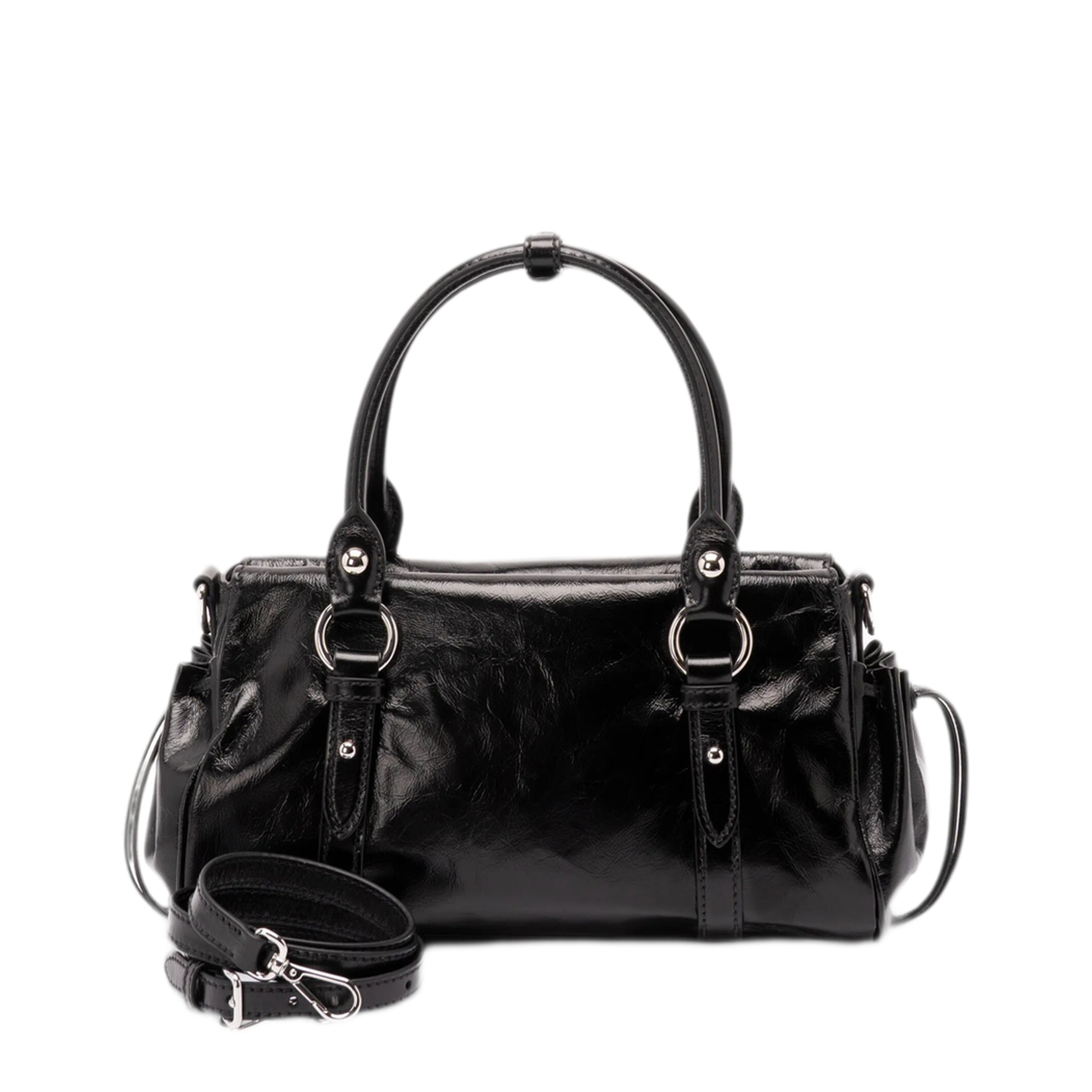 MAYFEYR - MIUMIU - Glossy Leather Handbag - 5BA333VOOO2A44F0002