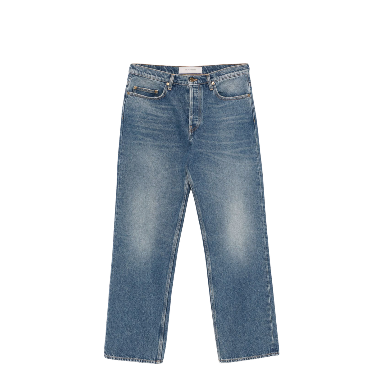 Blue Medium Wash Loose Jeans