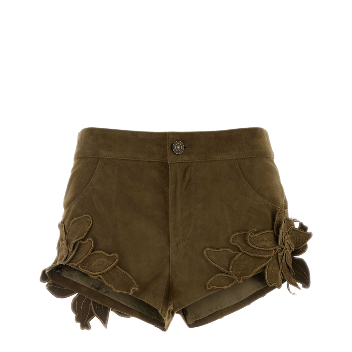 MAYFEYR - Isabel Marant Étoile - Kekana Gd Olive Green Shorts - SH0324FAD2E04I67KI