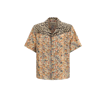 MAYFEYR - Valentino - Short-Sleeve Floral And Leopard Print Shirt - 9V3AA311BJ1