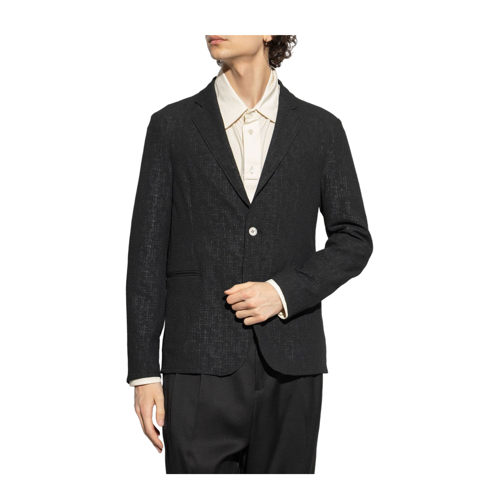 Black Front Button Jacket