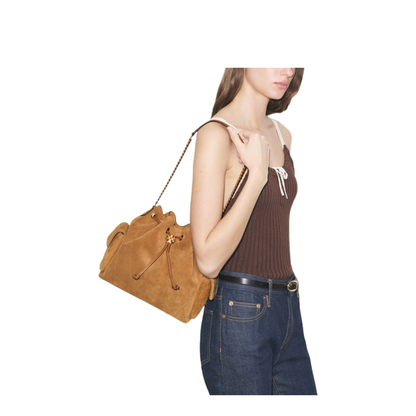 Romy Suede Bucket Bag - Caramel