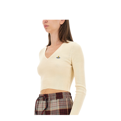 V-neck Logo-Embroidery