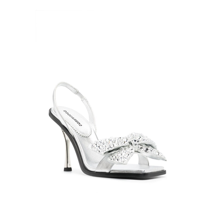 Bow-Detail Square-Toe Sandals