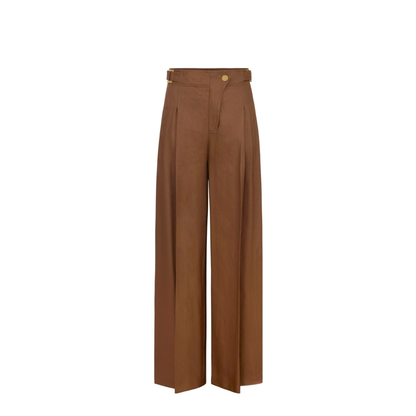 MAYFEYR - Elisabetta Franchi - Trousers Leather Brown - PA12762E2600