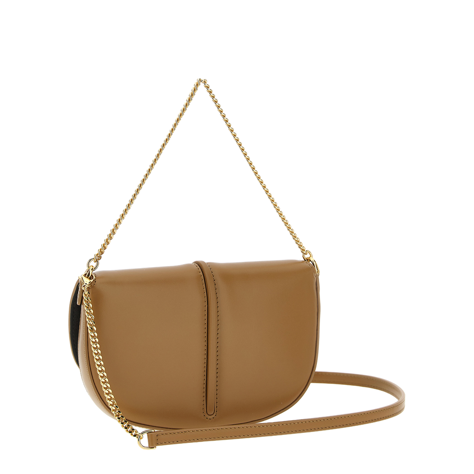 Wallet on Chain Leather Brown