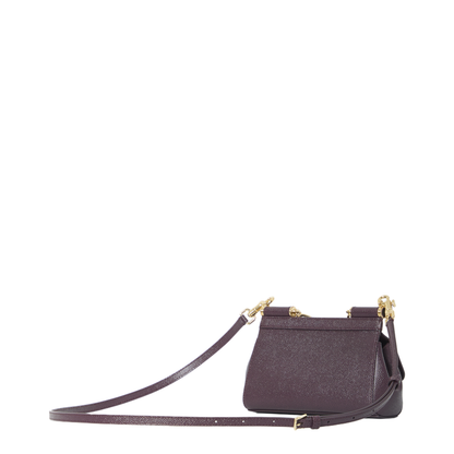 Sicily Mini Dauphine Calfskin Top-Handle Bag - Burgundy