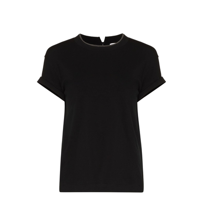 Monili-Detailed Cotton T-Shirt