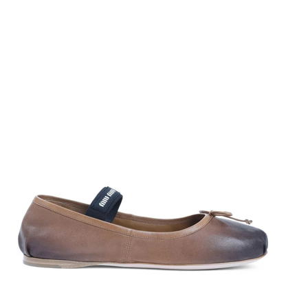MAYFEYR - MIUMIU - Vintage Effect Leather Ballerinas - 5F507EF005038F098L