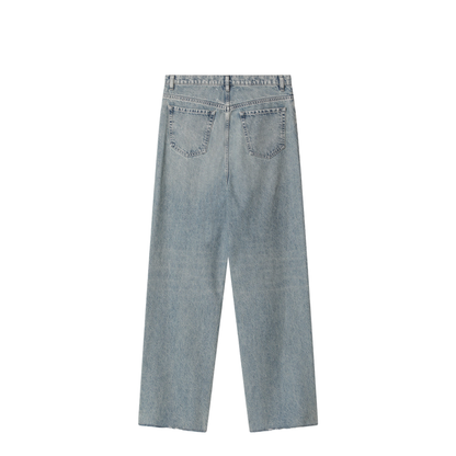 Wide-Leg Jeans In Cotton In Ice Blue