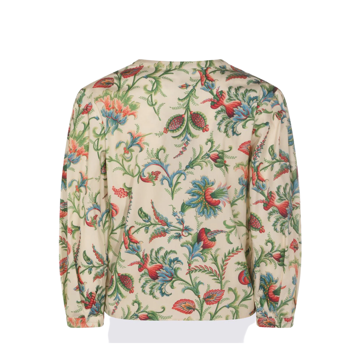 Cotton Blouse with Floral Motif