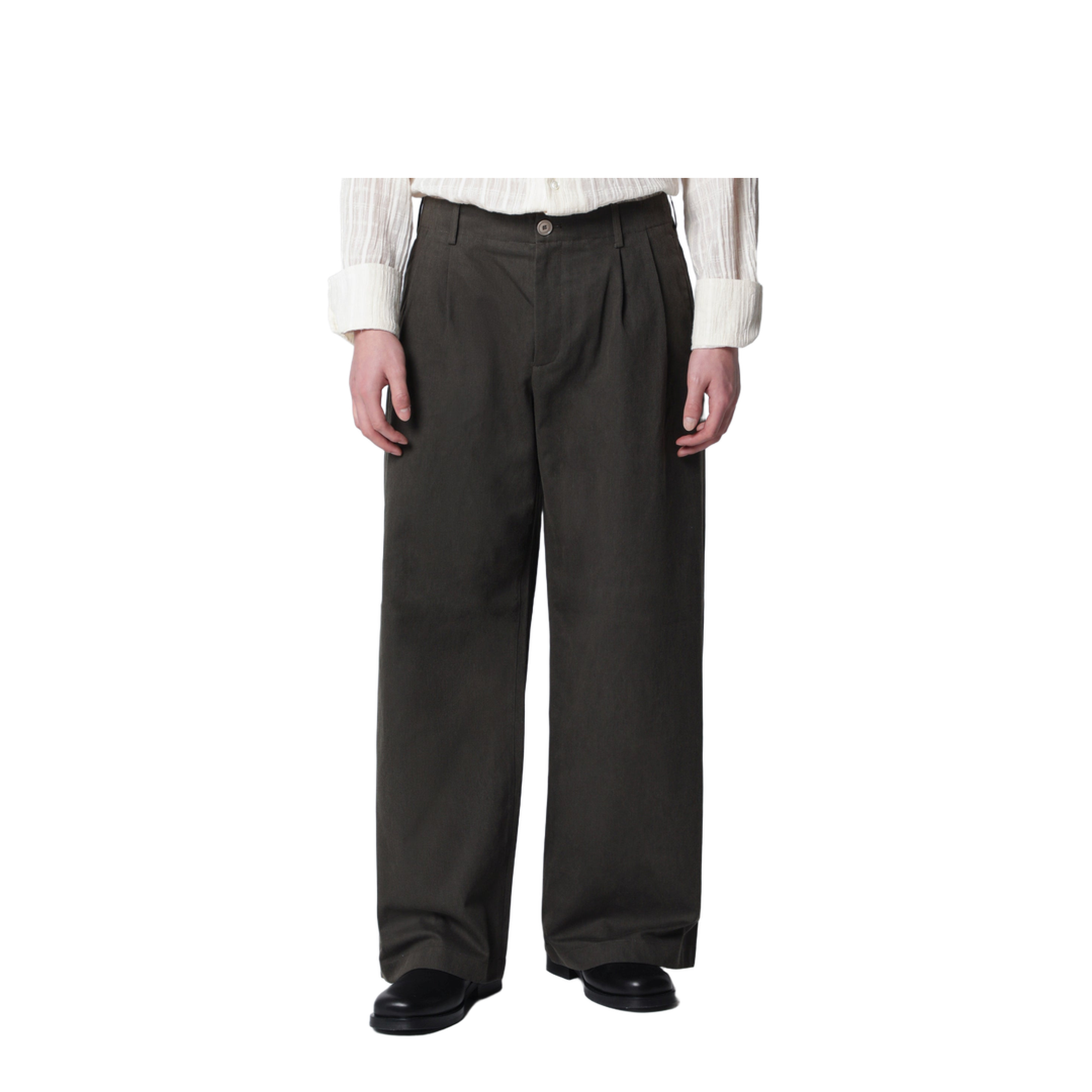 MAYFEYR - Our Legacy - Bridge Trousers In Antique Mud-Colored Coated Cotton - M2264BAMPLAM