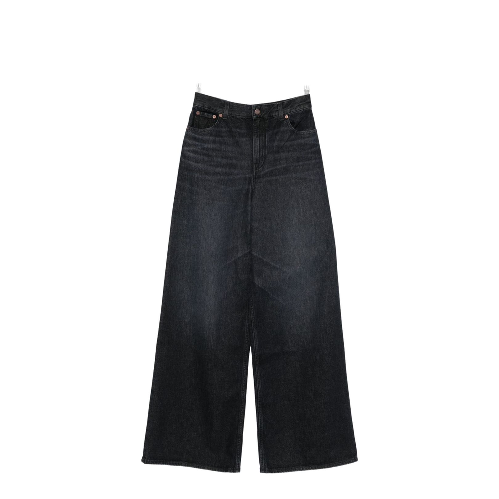 High-rise wide-leg jeans in denim