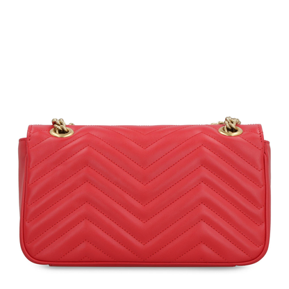 GG Marmont Large Leather Shoulder Bag - Red