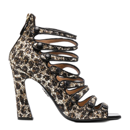 MAYFEYR - Dsquared2 - Glitter-Embellished Leopard-Print Sandals - HSW018629204551A003