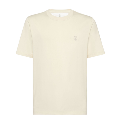 Crew Neck Cotton T-Shirt with Logo