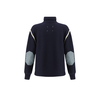 Wool Half Zip High Neck Sweater