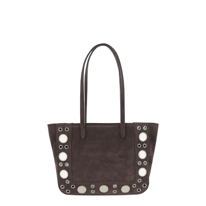 Mini Tote Bag Nellcôte In Brown Suede