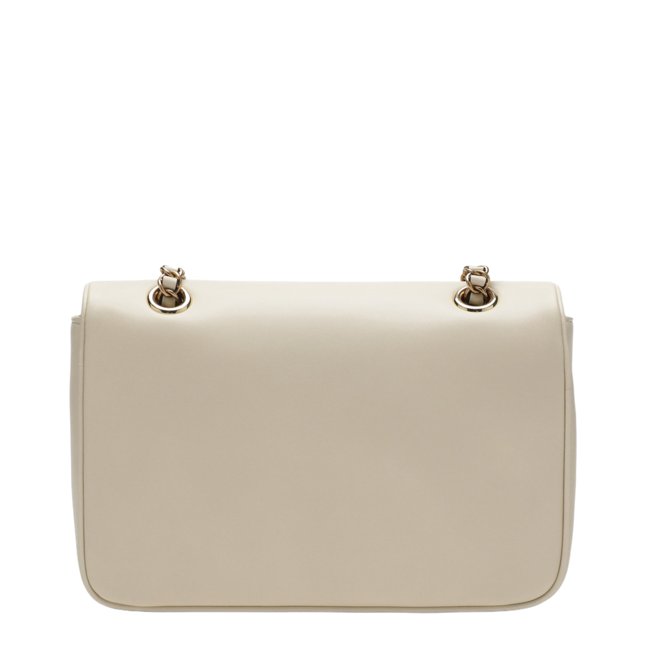 Djuna Medium Nappa Leather Chain Shoulder Bag - Ren Ivory White