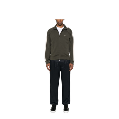 Full-Zip Sweatshirt in Jersey with Contrasting Bands