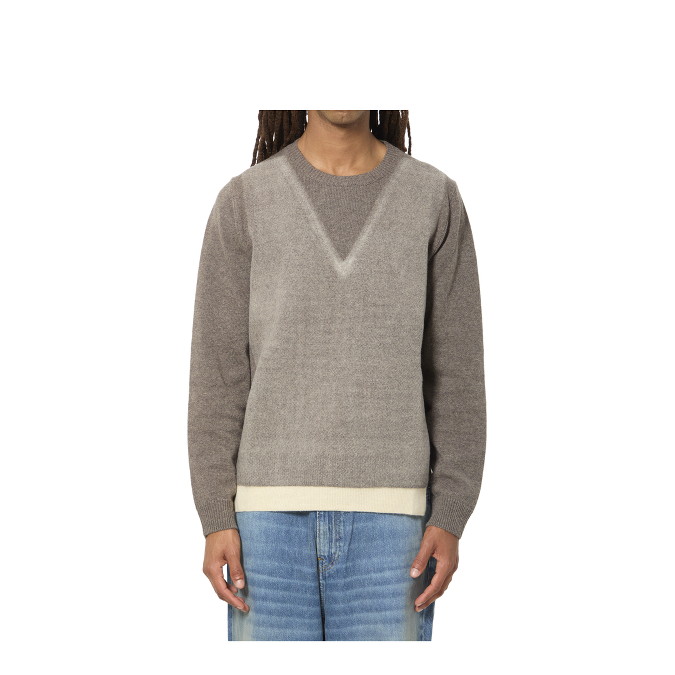 MAYFEYR - Maison Margiela - Virgin Wool Crewneck Sweater In Fused Knit - S50HL0086M13304812F