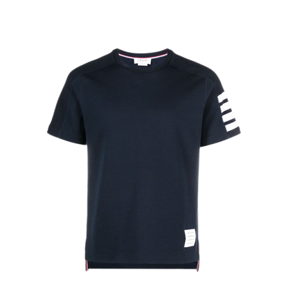 MAYFEYR - Thom Browne - Short Sleeve Tee With 4 Bar Stripe In Milano Cotton - MJS246A07323415