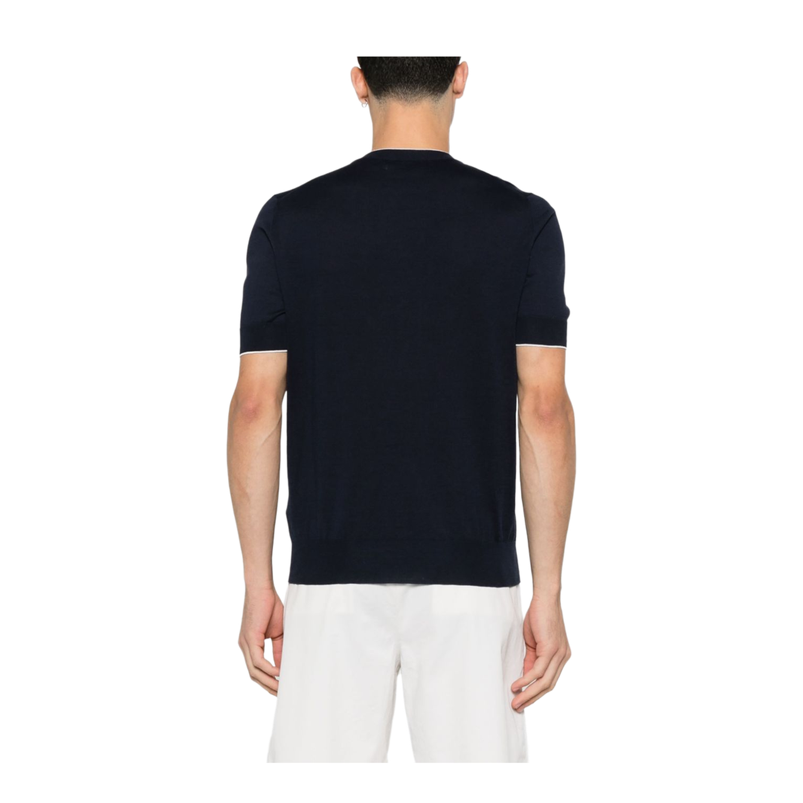 Knitted Cotton Crew Neck T-Shirt