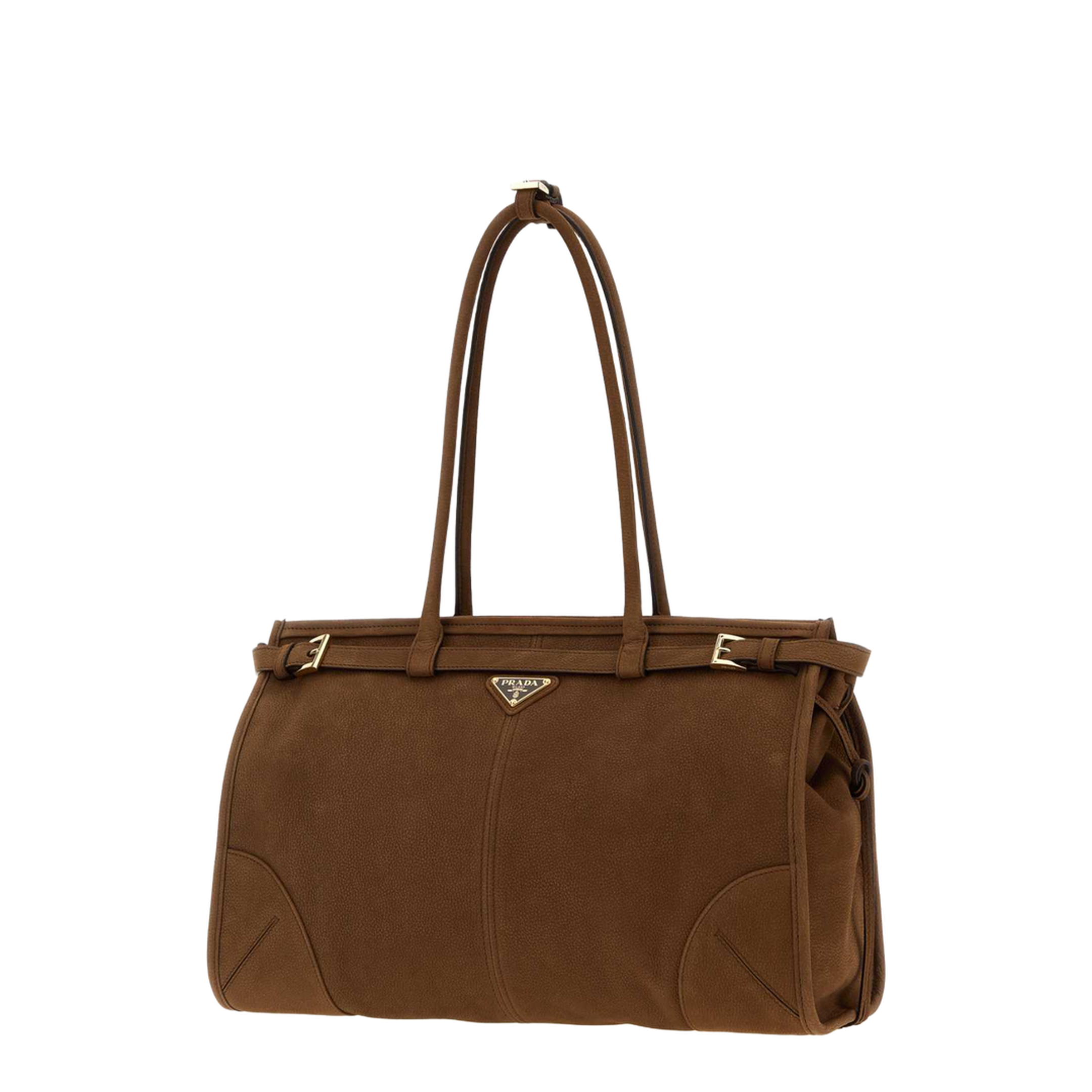 MAYFEYR - Prada - Brown Nabuk Large Shopping Bag - 1BA433VMOM2GB8F0324