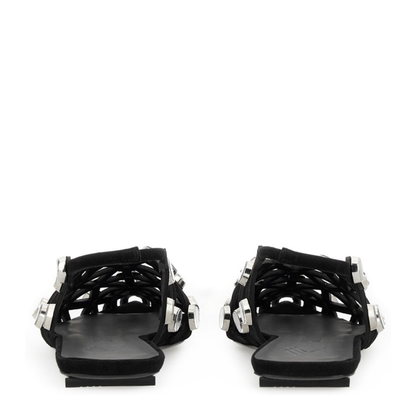 Black Grid Ballet Flats
