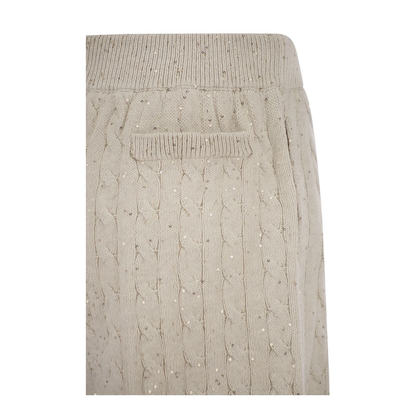 Cotton Knit Shorts with Sequins