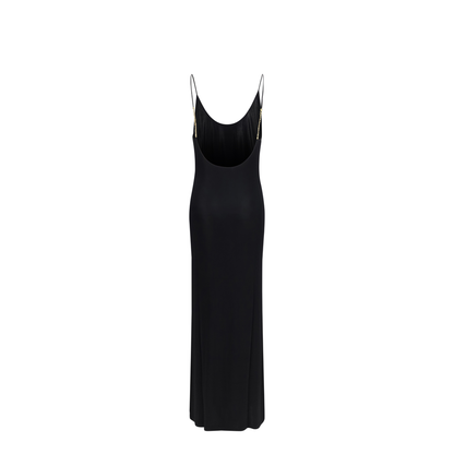 MAYFEYR - Saint Laurent - Backless Knit Dress With Cassandre Chain - 876792Y38DS