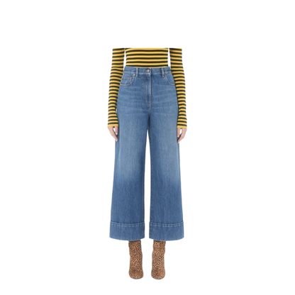MAYFEYR - Valentino - Denim Trousers With V Gold - BDD29K9Y8