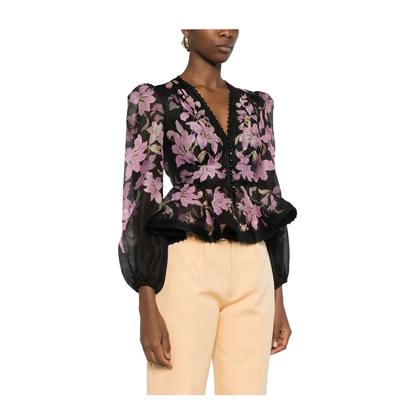 Black and Pink Dawning Blouse