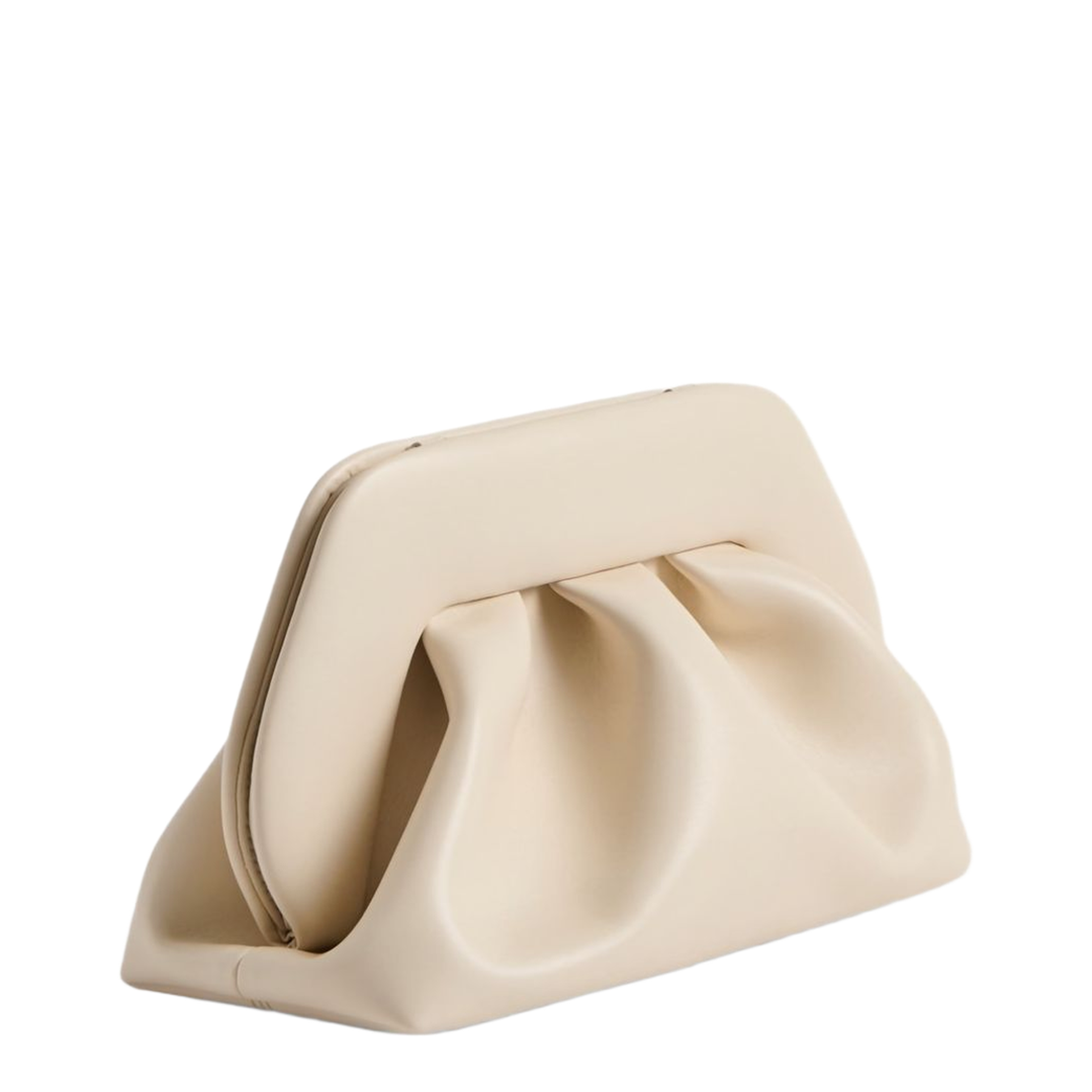 Bios Medium Vegan Leather Clutch - Butter Cream
