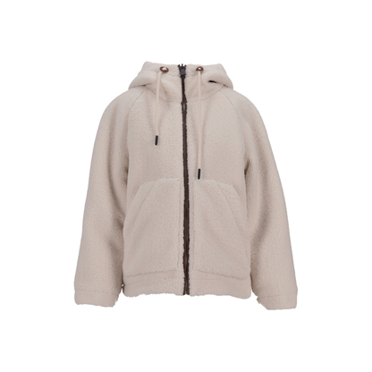 White Yushan Reversible Teddy Short Padded Jacket